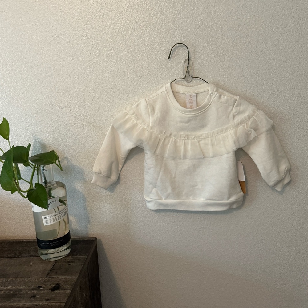 Ever & Ever Buy Buy Baby White Ruffle Pullover Sweater